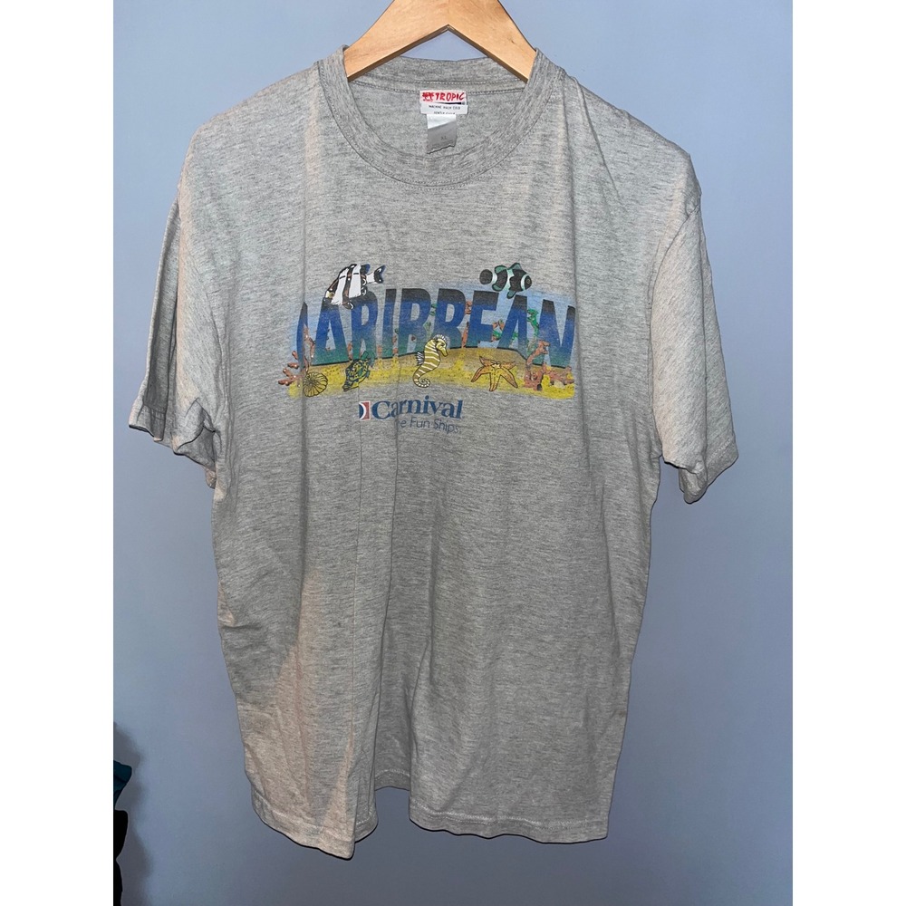Vintage‎ Tropic Plus Carnival Cruise The Fun Ships Caribbean T-Shirt XL